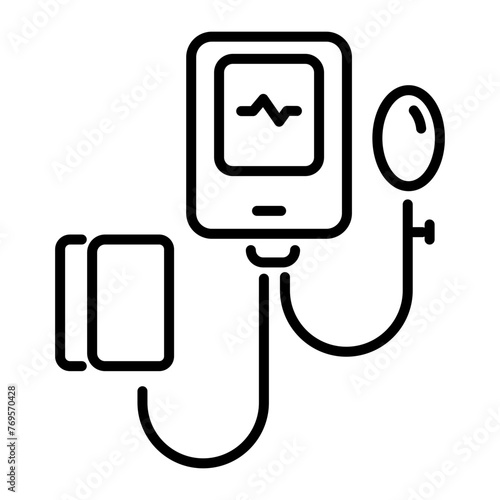Here’s a linear icon of a bp apparatus 