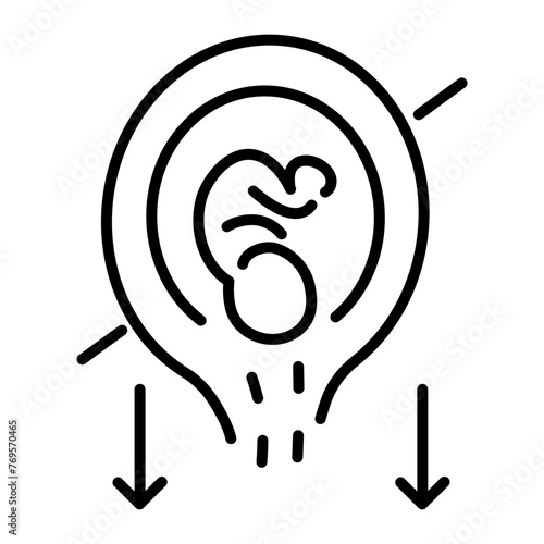 Here’s a linear icon depicting miscarriage 