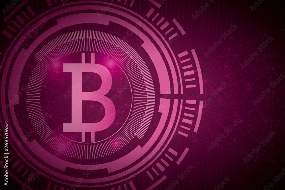 Obraz premium Technological background with the crypto currency bitcoin
