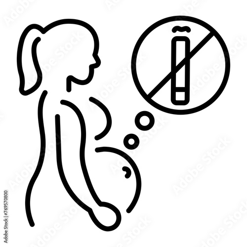 Trendy line icon of smoking cessation 