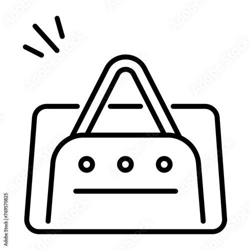 An outline icon of baby bag 