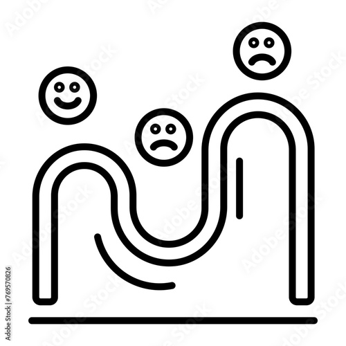 Check this line icon of emotional rollercoaster 