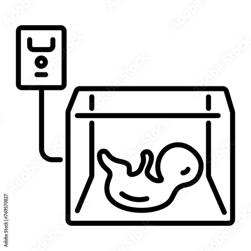 A line icon of premature birth 