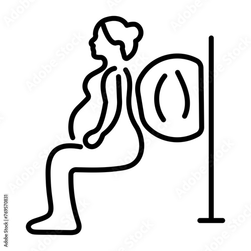 A line style icon of maternity exercise  