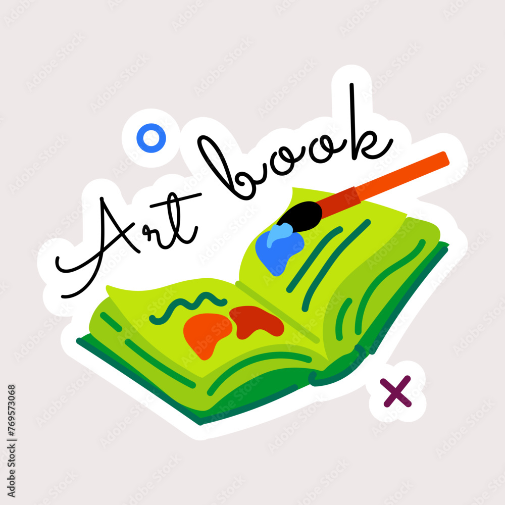 A scalable flat sticker of art book A scalable flat sticker of art book
