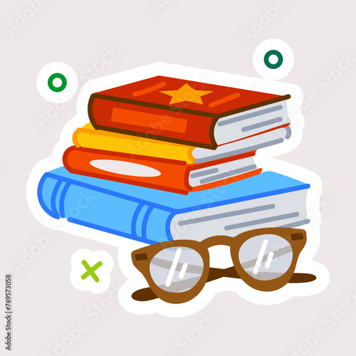 Check out reading material flat sticker 