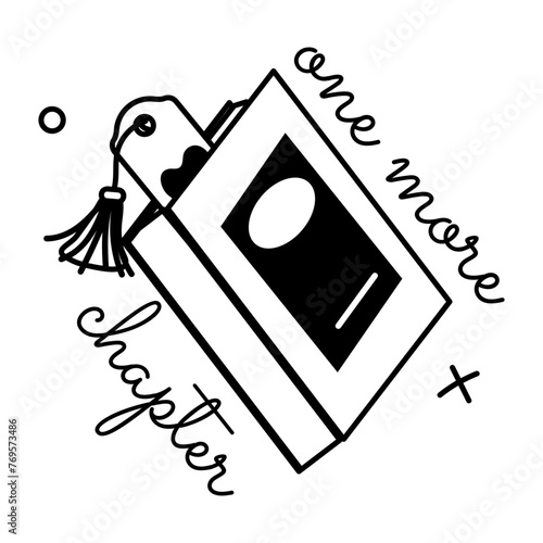 A premium glyph sticker of chapter book 