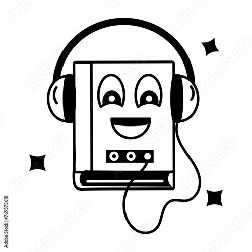 A glyph sticker of audio course book 