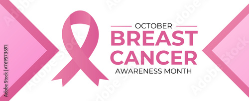 October breast cancer awareness month poster background concept design with pink bow ribbon. banner, cover, poster, card, web, Ads, HIV, flyer, background. vector illustration graphic template.