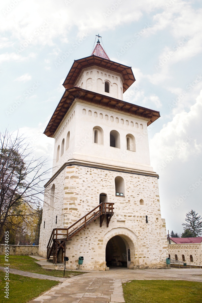 Belfry of Orthodox Monastery of St. John the New in Suceava, Romania	
