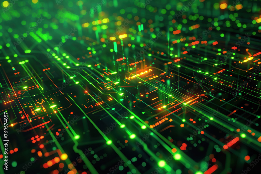 Abstract green computer internet and technology background. Circuit board. Background image. Created with Generative AI technology. Abstract green computer internet and technology background. Circuit board. Background image. Created with Generative AI technology.