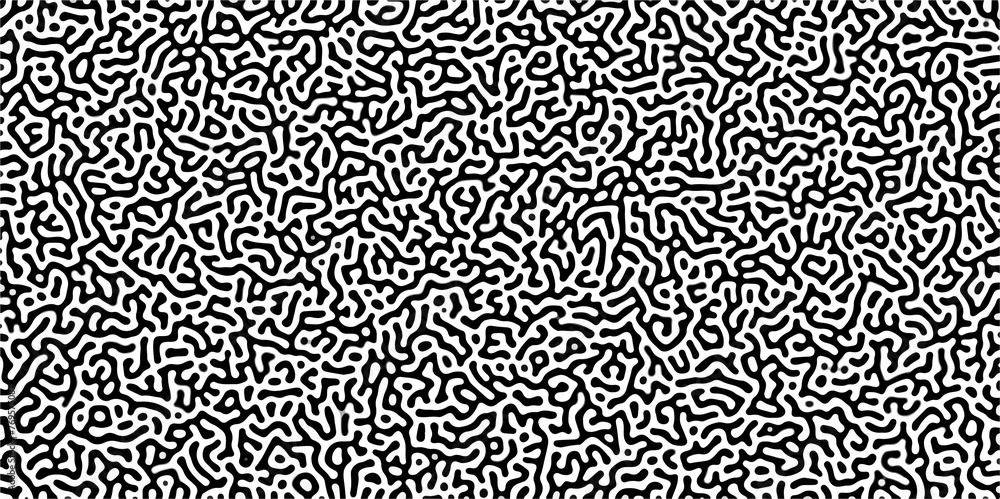 Gradient noise line abstract spread geometric background. Monochrome Turing reaction background. Abstract diffusion pattern with chaotic shapes. Vector illustration	