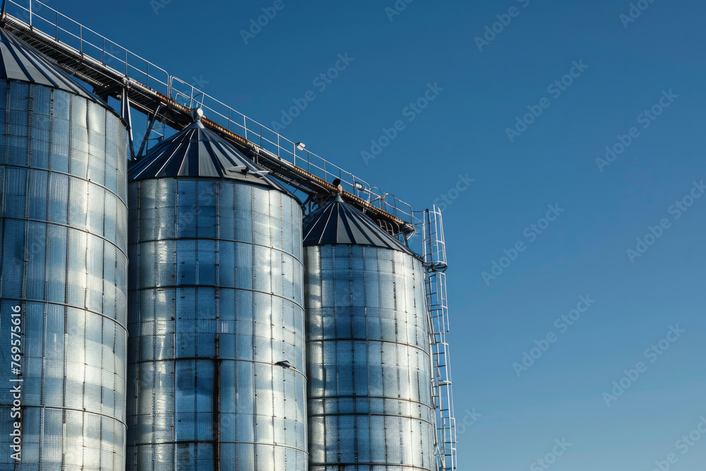 Grain storage bins at a farmer’s elevator