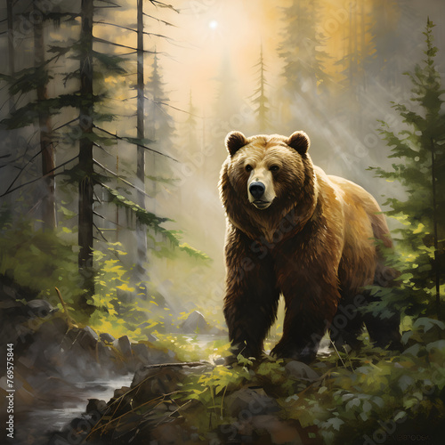 In the Heart of the Wilderness: The Solitary Dominance of a Brown Bear