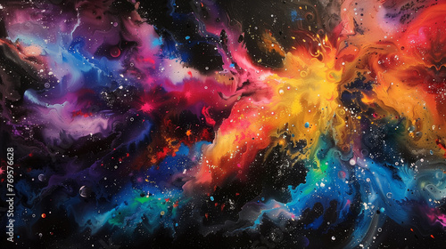 Prismatic explosion engulfs the void  painting it with the palette of a cosmic artist