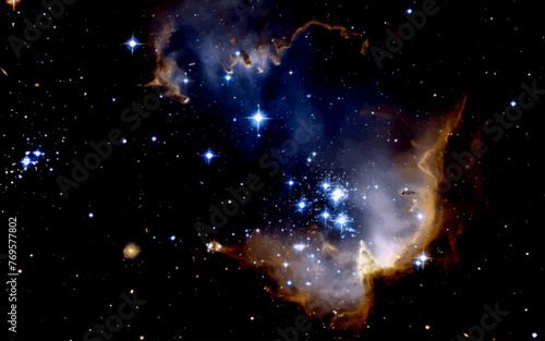 Infinite space with nebulae and stars. Elements of this image furnished by NASA.