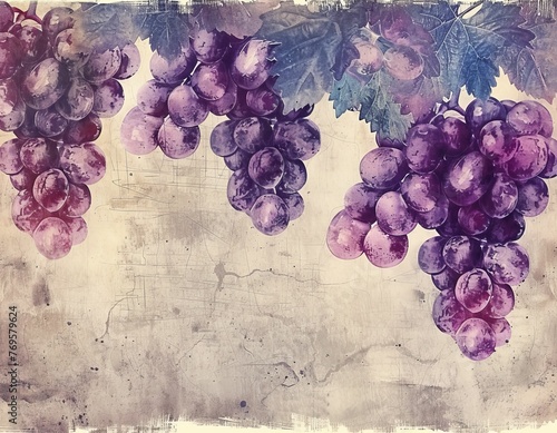 Grape Earthy and organic hues Hand-Drawn Textures Duotone and Gradient Mesh ,