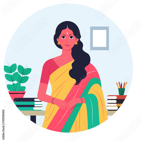 South Indian School Teacher wearing a sari