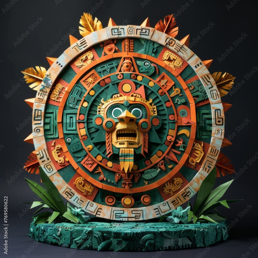 Origami Aztec Calendar Stone: Cosmology and Art

