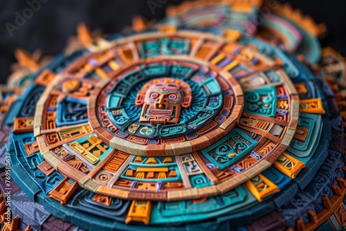 Origami Aztec Calendar Stone  Cosmology and Art  