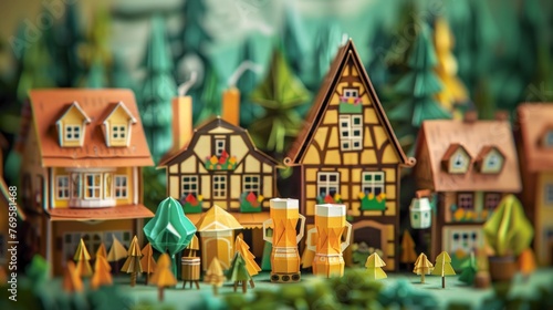 Origami Paper Town: Blumenau Oktoberfest Essence