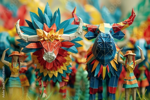 Origami Paper Town: Boi-Bumbá Festival Essence