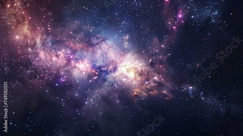 Nebula and galaxies in space  creating an abstract cosmos background