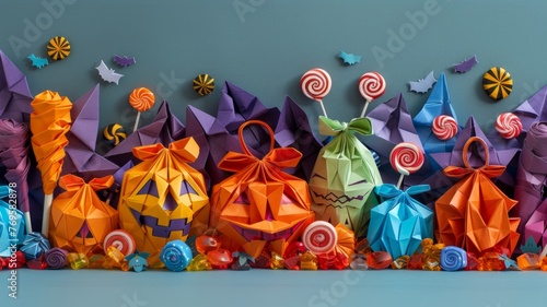 Origami Paper Town: Candy-Filled Trick or Treat Bags Essence