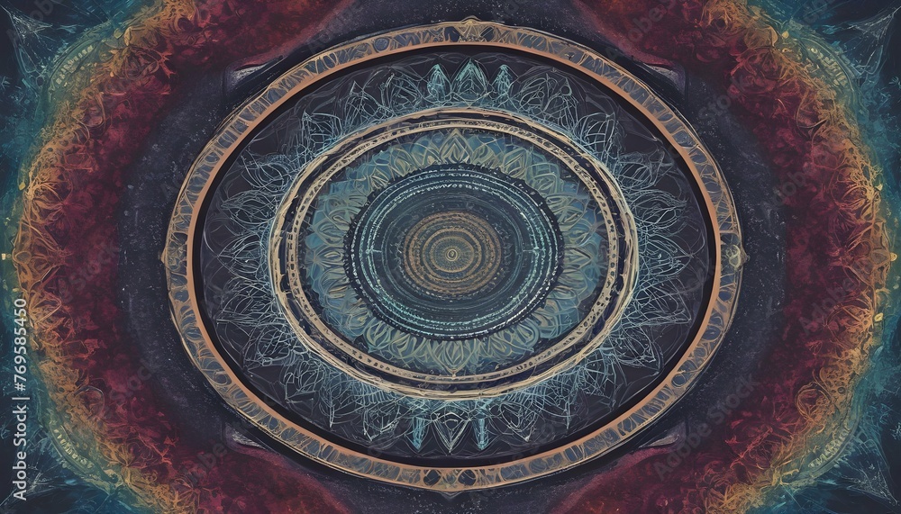 Intricate Abstract Mandala With Geometric Pattern Upscaled 3