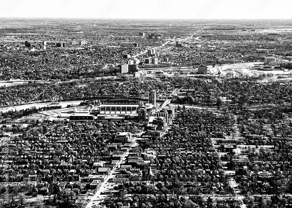 Aerial view of Canada’s capital city, Ottawa, Ontario flying in a biplane Aerial view of Canada’s capital city, Ottawa, Ontario flying in a biplane