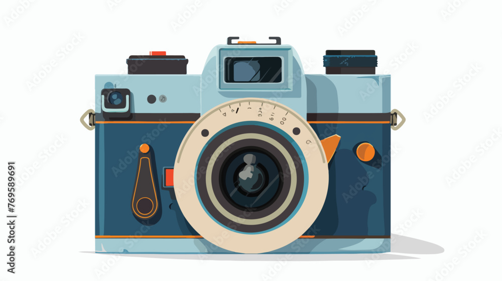 Old Style Camera flat vector isolated on white background