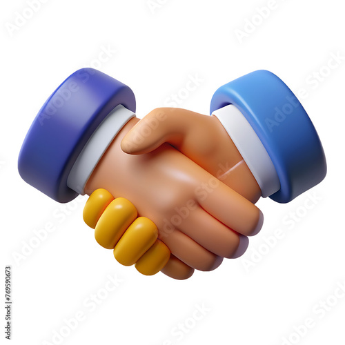 Business Handshake icon 3d render style icon image isolated on a transparent background PNG photo