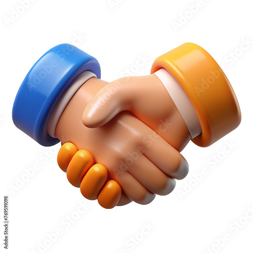 Business Handshake icon 3d render style icon image isolated on a transparent background PNG photo