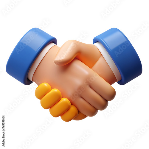 Business Handshake icon 3d render style icon image isolated on a transparent background PNG photo
