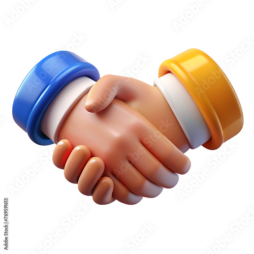 Business Handshake icon 3d render style icon image isolated on a transparent background PNG photo