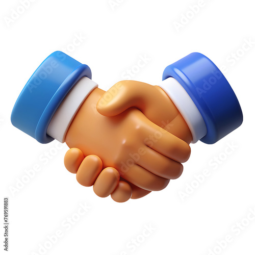 Business Handshake icon 3d render style icon image isolated on a transparent background PNG photo