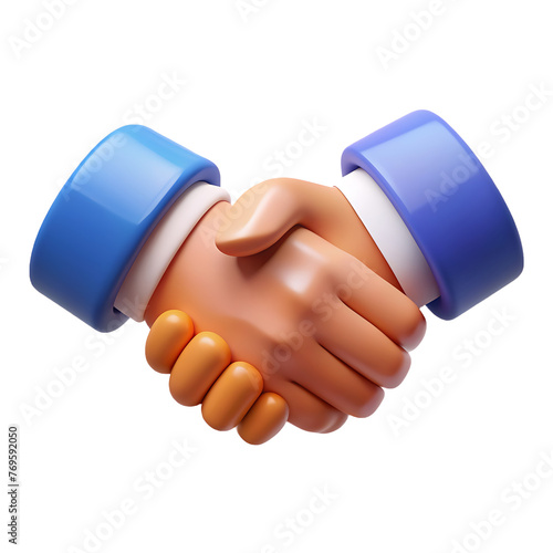 Business Handshake icon 3d render style icon image isolated on a transparent background PNG photo