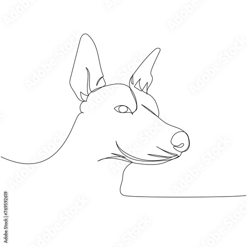 Xoloitzcuintli dog breed, Mexican hairless dog, national dog of Mexico one line art. Continuous line drawing of friend, dog, doggy, friendship, care, pet, animal, family, canine.