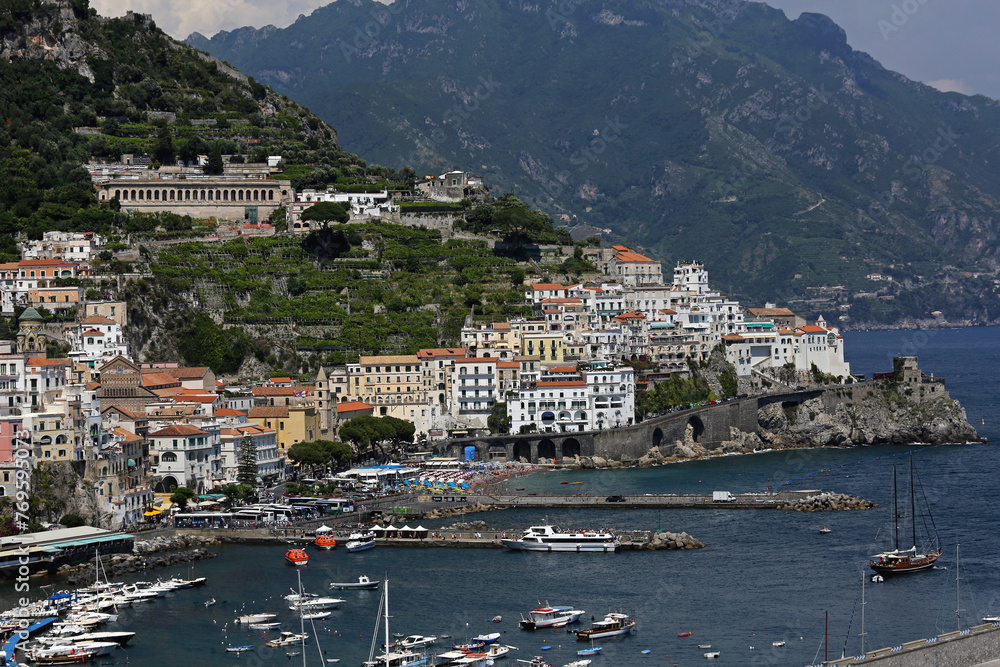 Picturesque Amalfi Town Campania Italy Summer Travel