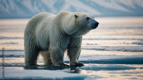 polar bear in the snow