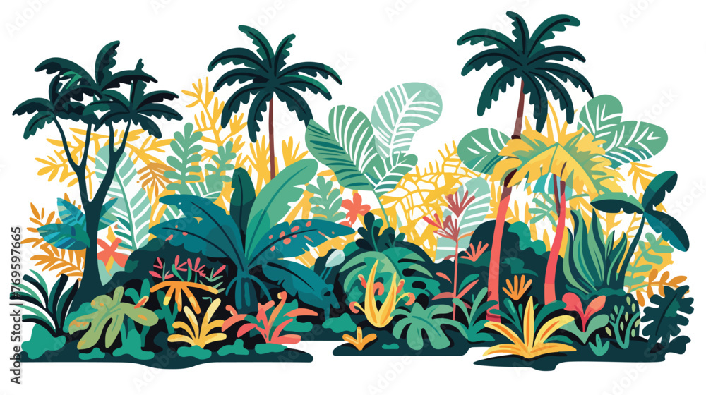 Enchanted tropical rn forest flat vector