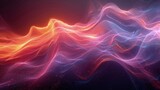 Abstract Neon Waveforms in Pink and Purple Color Palette
