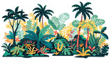 Enchanted tropical rn forest flat vector