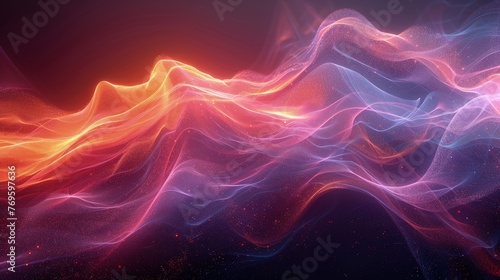 Abstract Neon Waveforms in Pink and Purple Color Palette 