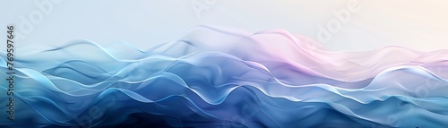 Wavy Blue and Pink Abstract Fabric Design