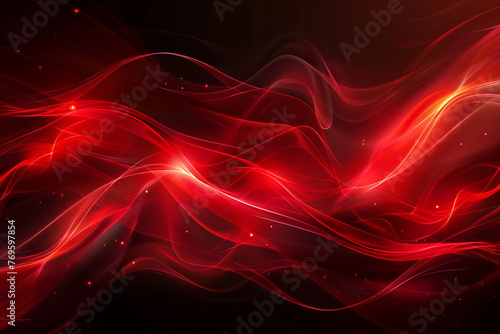 glowing red waves curves abstract background