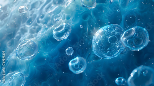 Bubbles on a blue background. High-resolution