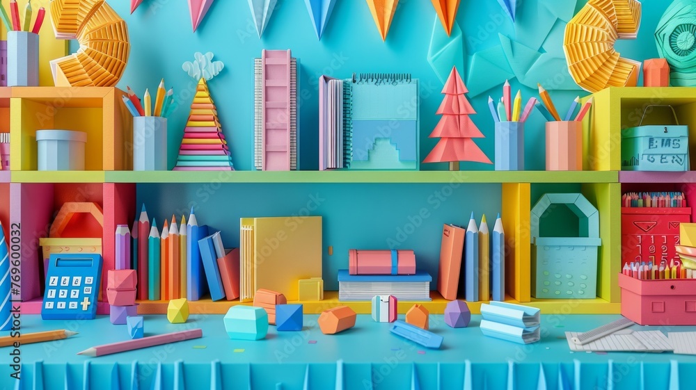 Origami Paper Town: School Supplies Shopping Essence

