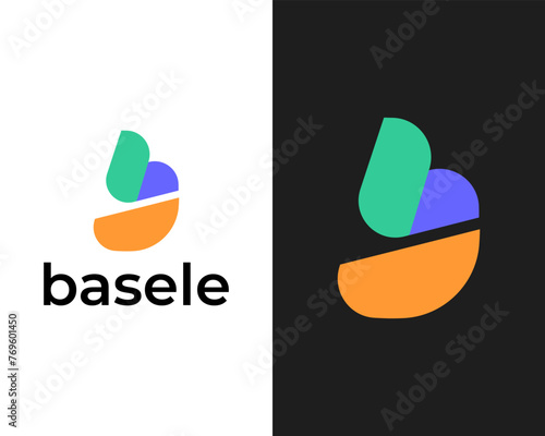 Professional Modern B app icon logo design template vector for company