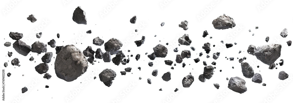 Flying asteroids cut out Flying asteroids cut out